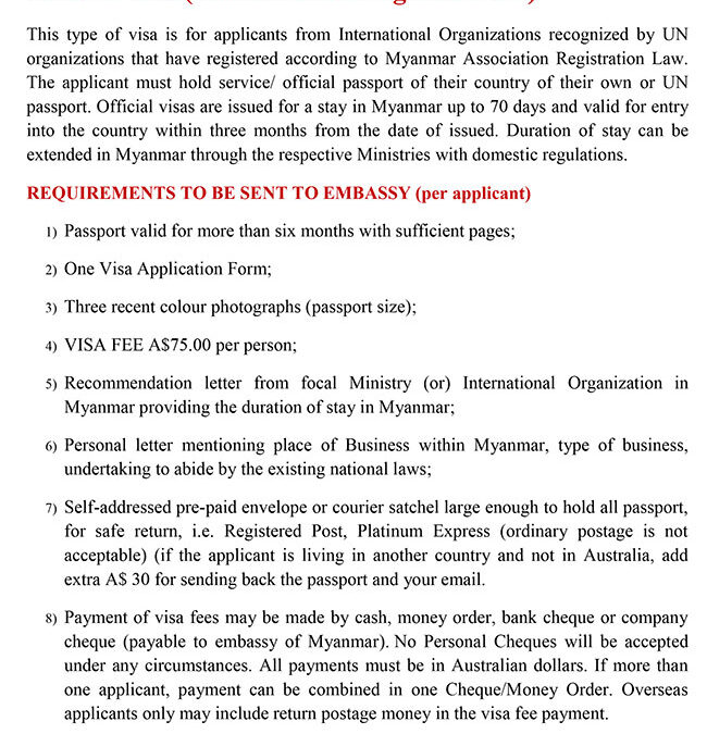 Official Visa (International Organizations)