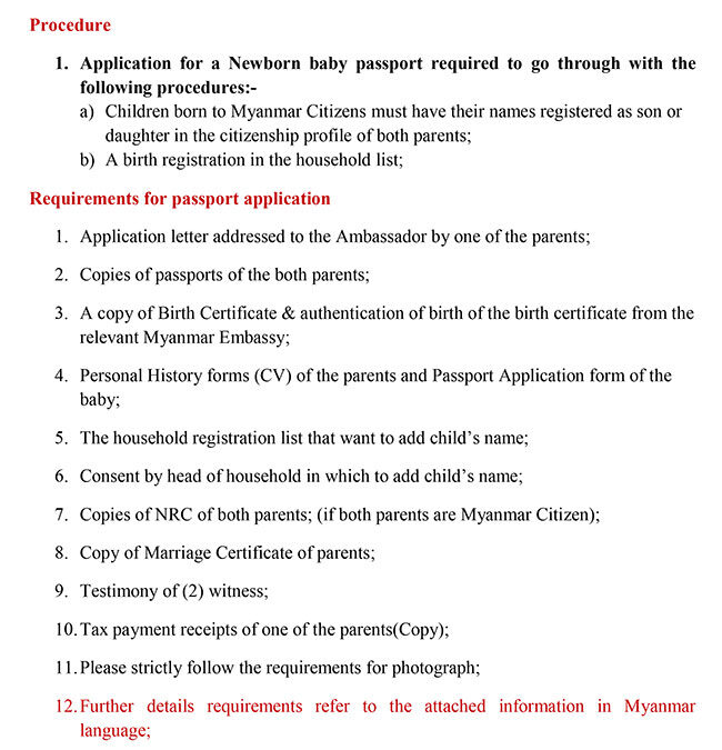 Passport for A Newborn Baby