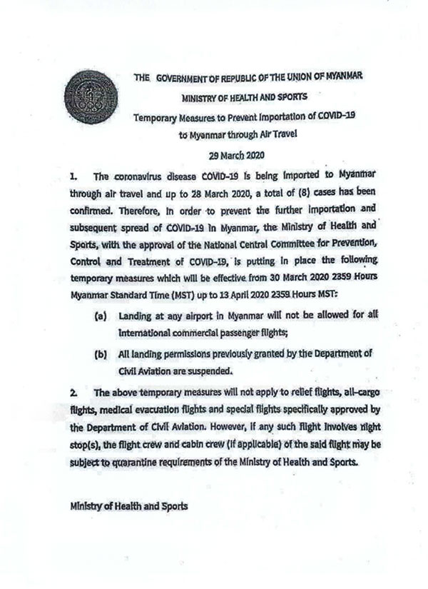 temporary measures to prevent 02